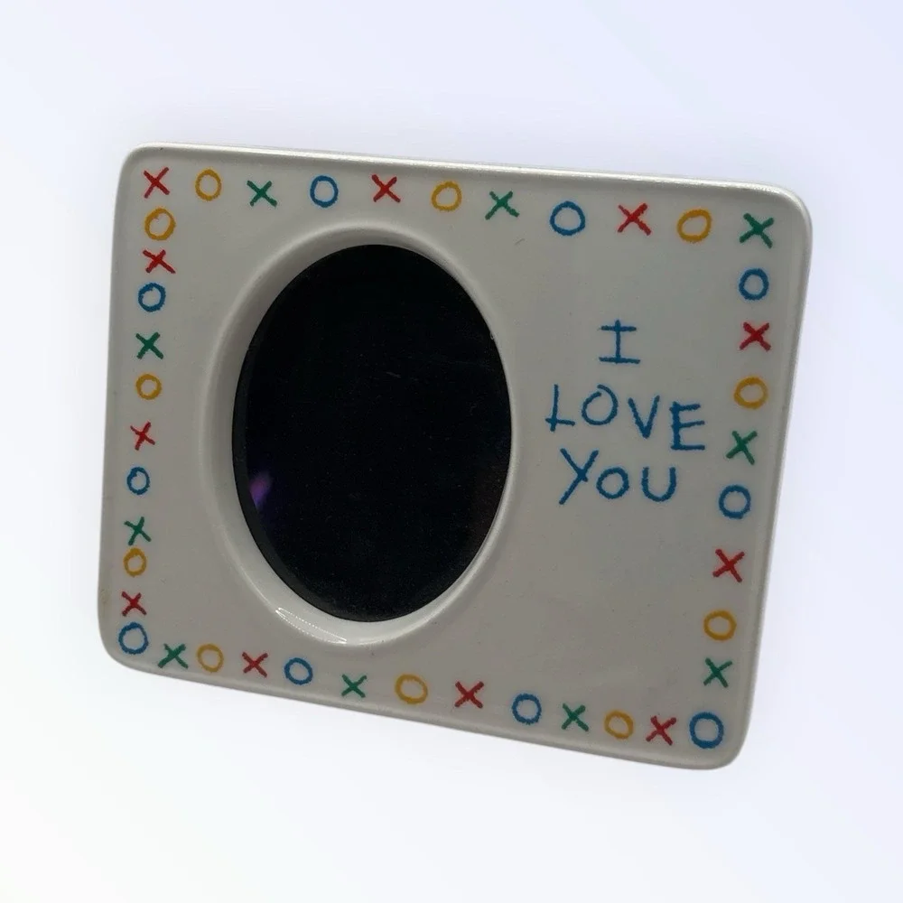 VINTAGE 90s I LOVE YOU HUGS‎ AND KISSES CERAMIC PICTURE FRAME